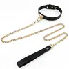 Collar de bondage estilo SM, una cadena para restricción y castigo, adecuado para parejas, utilizado para juego sexual y entrenamiento, hecho de material de PU, un producto para adultos