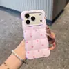 Funda de teléfono de lunares de macarrón de dopamina adecuada para Apple 18 Pro Max, 17/16, diseño simple de ventana grande para niñas, 15
