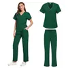 Comercio exterior exportación lavado de manos ropa traje dividido manga corta cepillado manual de ropa mujer clínica dental doctor ropa de trabajo sistema médico