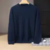 Suéter de cachemira para bebé, cuello alto medio para hombre, color liso, casual de negocios, manga larga, cuello medio, camiseta interior de punto de lana