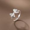 Anillo de Plata de Ley S925 Nalan Estilo Ins Fresco y Dulce Falda Cepillada con Lazo R02236