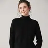 Suéter de Cachemira Grueso de Doble Capa para Otoño e Invierno para Mujer, Cuello Alto con Patrón de Diamantes, Jersey de Manga Larga, Suéter Base de Punto de Lana Adelgazante