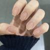 Unhas Postiças Huanhuan Cor Nude Tendência Estilo Desejo Puro Templo Ganlu Feitas à Mão Pré-Fabricadas Adesivos de Unha Falsas