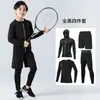 Roupas Apertadas Infantis Conjunto de Roupas para Treinamento Fitness Roupas Esportivas para Meninos Camiseta Base Fitness Secagem Rápida Meninas Alunos do Ensino Fundamental e Médio
