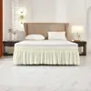 Saia de cama elástica de cor sólida de origem transfronteiriça, exclusiva da Amazon, com babado de cama expansível para comércio exterior