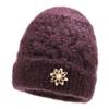 Gorro para Personas Mayores para Mujer Otoño e Invierno Nuevo Tejido Versátil Moda Gorro para Madre Personas de Mediana Edad y Mayores Grueso Forrado de Felpa Cálido Gorro de Lana