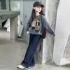 Suéteres de Otoño e Invierno para Niñas, Jeans, Ropa Infantil Nuevo Diseño 2025, Tejidos de Lana Dulces y a la Moda para Niños Medianos y Grandes