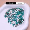 Usar accesorios DIY joyería para uñas taladro verde de fondo plano transfronterizo pedrería con formas especiales accesorios para uñas DIY taladro para uñas