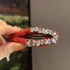 Pinza para el cabello ovalada de lana gris con pedrería para mujer, estilo nuevo con sensación de alta gama, pinza para patillas laterales, pasador de moda, pinza para el cabello para mechones sueltos