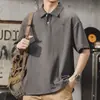 Camisa polo para hombre estilo retro americano, estilo simple de verano, ropa para hombre de alta resistencia, corte holgado, camiseta de manga corta para hombre talla grande, camisa polo