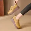 Zapatos Casuales Deportivos de Tabla para Mujer Moda Otoño Cuero Suave Suela Gruesa Zapatos de Cuero 2026 Suela de Plataforma Estilo Nuevo Aumento de Altura Versátil