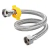 Acero Inoxidable 304 Trenzado Metálico Cabezal de Cobre Engrosado Manguera Flexible de Entrada de Agua Caliente y Fría Tubería de Agua Tubería de Conexión para Calentador de Agua de Inodoro 4 Puntos