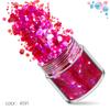 Explosiones transfronterizas resistente a la fusión hexagonal 123 mm mixto 12 colores set de lentejuelas para nail art parche de joyería para nail art