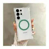 Sencilla y de alta gama, adecuada para múltiples modelos de Samsung, elegante funda de teléfono con atracción magnética, ligera, transparente, cobertura total y protección anticaídas