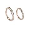 Anillos de Pareja Entrelazados de Corazón, Par de Anillos Lisos Sencillos y de Alta Gama, Modernos y Versátiles, Anillo Abierto de Línea Creativa