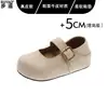 En stock~ Zapatos Birkenstock de cuero genuino de cobertura total para aumentar la altura para mujer, zapatos Mary Jane de punta redonda, zapatos para niñas, zapatos de vestir, mocasines