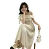 Vestido de lunares estilo francés talla grande, nueva colección de verano, diseño de un solo hombro, cintura ceñida, silueta en A, elegante y favorecedor