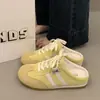 Chinelos Femininos de Verão para Exterior 2026 Novos Tendência Estilo Alemão Meia-Calça Sapatos Brancos Tênis Slip-On Mais Vendidos