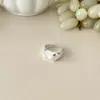 Anillo de Lujo Nuevo de Nicho Estilo Coreano, Anillo Ancho Vintage de Piedra Natural, Anillo Abierto Ajustable Versátil Personalizado para el Dedo Índice