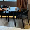 Conjunto de Mesa y Sillas Moderno para Exterior para Área de Ocio en Balcón, Mesa Redonda de Acero al Carbono para Patio al Aire Libre, Muebles de Plástico para Uso en Exterior de Tienda de Té de Leche