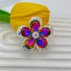 Aleación de Industria Pesada Hueca Diamante Flores de Cinco Pétalos Agujero Recto Cuentas Cadena de Teléfono Móvil DIY Colgante Llavero Accesorios de Bolígrafo con Cuentas