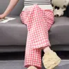 Calça de Pijama de Verão Solta, Fina, Tamanho Grande para Mulheres, Adequada para Primavera e Outono, Pode Ser Usada Fora de Casa, Design de Desenho Animado, Calça de Casa para Caminhar