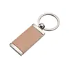 Amazon Transfronterizo Aleación de Zinc Madera de Haya Rectangular Doble Cara Llavero en Blanco Grano de Madera DIY Llavero Impreso