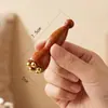 Masajeador Facial, Varilla de Acupresión Pequeña con Forma de Loto de Latón, Varilla Meridianal Facial y para Ojos, Instrumento de Dragado Meridianal de Palo de Rosa Rojo