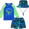 Traje de Banho Infantil Masculino Duas Peças Personalizado Desenho Animado Fofo Proteção Solar Secagem Rápida Calção de Natação Bebê Coreano Bebê Ins