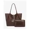 Bolso de Mano Retro de Cuero Suave para Otoño e Invierno Gran Capacidad Bolso de Hombro Único para Debajo del Brazo Bolso Madre-Hijo Casual Versátil Bolso para Viajar