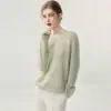 Terciopelo~Herbalife 75% Cachemir + 25% Seda de Morera Tejido Suéter Hueco Holgado Moda Top