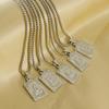 Collar clásico cuadrado de acero de titanio con letra de viento frío para hombre y mujer, moda europea y americana, colgante de letra inglesa, joyería al por mayor
