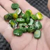 Cuentas de Jade Lisas de Doble Agujero Color Verde Oliva, Colgantes de Piedra de Cuarzo Amarillo-Verde, Accesorios para Joyería DIY, Cuentas Hechas a Mano