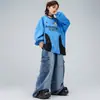 Roupas Infantis da Moda para Street Dance Moletom Descolado Jeans Roupa para Performance Conjunto Hip-Hop para Meninos Roupa Descolada para Performance Hip-Hop