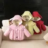 Nueva ropa de abrigo para otoño e invierno: Moda, versátil y adorable diseño de orejas de conejo con forro de felpa y grosor añadido, perfecto para bebés niñas
