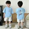 Ropa para Niños Ropa de Verano para Niños Algodón Puro Manga Corta Nuevo Estilo 2026 Niños Medianos y Grandes Camiseta de Verano Fina Camiseta Casual de Manga Media