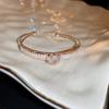 Pulseira Geométrica de Aço Inoxidável Transfronteiriça Totalmente Cravejada com Diamantes Estilo Minimalista de Nicho Joia Versátil de Luxo Leve para Mulheres