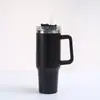 Copo Térmico Personalizado W para Viagem, 40oz, Grande Capacidade, com Alça, Porta-Copos de Carro, Dupla Camada de Aço Inoxidável, Copo de Gelo com Canudo