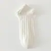 Calcetines Blancos de Encaje para Mujer, Calcetines de Malla Ultra-Delgados Transpirables Estilo Ballet, Calcetines Veraniegos para Niña con Moño Sin Costuras