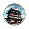 Ímãs de geladeira com tema de marcos históricos: Pingyao, Shanxi, Tai Bao Ma, vidro de cristal, atrações turísticas, Cachoeira Hukou, arquitetura da cidade antiga