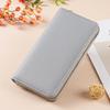 Billetera Transfronteriza para Mujer Textura de Cuero Genuino Larga Billetera de Cuero Suave con Guijarros de Gran Capacidad Billetera de Mujer