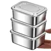 Caixa de Armazenamento Crocante de Aço Inoxidável, Caixa de Comida Selada com Tampa, Caixa de Almoço para Barraca Comercial e Piquenique, Caixa Especial para Geladeira