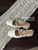 Moda Nova Primavera e Verão 2026 Versátil Bico Quadrado Salto Bloco Salto Alto Strass Mary Jane Sapatos Sandálias Femininas