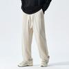 Primavera e verão calças drapeadas masculinas soltas retas cor sólida ao vivo popular calças casuais americanas homens da moda hong kong estilo high street