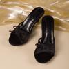 Hada con Falda, Sandalias Sexy y Hermosas para Mujer, Ropa Exterior de Verano, Sandalias de Tacón Alto con Lazo y Punta Abierta, Zapatos Nuevos 2025