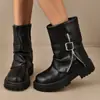 Botines Nuevos Lade 2026 Botines Talla Grande Otoño/Invierno Estilo Británico Modernos Suela Gruesa Apilada Botas Martin Mujer Hermosas