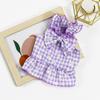 Ropa para mascotas ropa para perros vestido de primavera y verano 22 vestido a cuadros con lazo ropa para gatos ropa para mascotas delgada