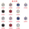 Nuevo Colgante de Joyería con Gema de Cristal Rosa Geométrico Simple Accesorios para Joyería Colgante para Collar DIY Accesorios de Joyería de Plata