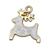 Set Mixto de 50 Accesorios de Joyería DIY de Aleación Esmaltada Navideña: Amuletos para Pulsera de Papá Noel, Muñeco de Nieve, Campana, Reno
