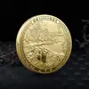 Moeda Commemorativa de Metal de Henan Luoyang Montanha Laojun Pico Zhuyu Desfiladeiro Pedra Vermelha Templo Cavalo Branco Yuntai Cachoeira Tianba Distintivo de Turismo